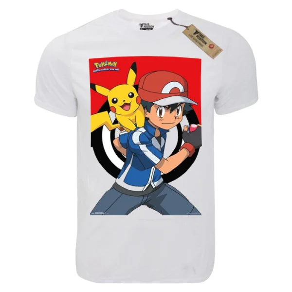 Φωτογραφία προϊόντος: TakePosition T-shirt unisex T-cool λευκό Ash and Pikachu in act, 900-1035