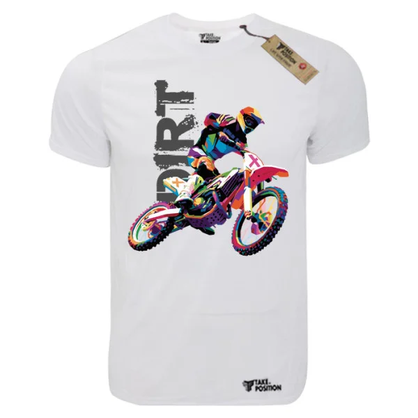 Φωτογραφία προϊόντος: TakePosition T-shirt unisex T-cool λευκό, Moto Dirt, 900-9085