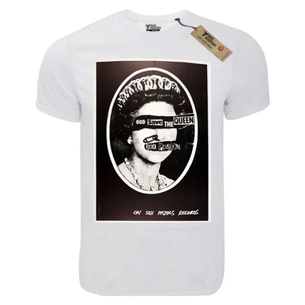Φωτογραφία προϊόντος: T-shirt unisex Takeposition T-cool λευκό Sex Pistols god save the Queen, 900-7623