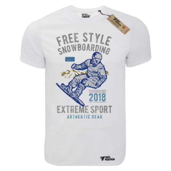 Φωτογραφία προϊόντος: T-shirt unisex Takeposition T-cool λευκό Free style snowboarding, 900-5554