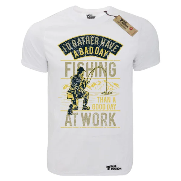Φωτογραφία προϊόντος: T-shirt unisex Takeposition T-cool λευκό Fishing, 900-2017