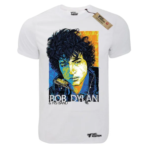 Φωτογραφία προϊόντος: TakePosition T-shirt unisex T-cool λευκό Bob Dylan and his band, 900-7694