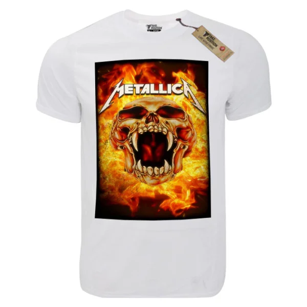 Φωτογραφία προϊόντος: T-shirt unisex Takeposition T-cool λευκό Metallica Fire Scull, 900-7535