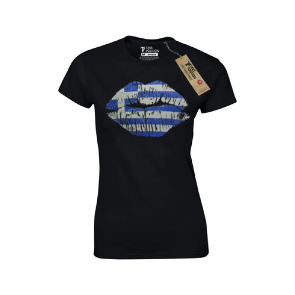 Φωτογραφία προϊόντος: T-SHIRT ΓΥΝΑΙΚΕΙΟ TAKEPOSITION, KISS GREECE, σε ΛΕΥΚΟ/ MEDIUM, 504-2502-prosf