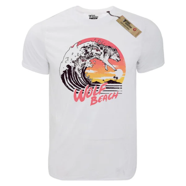 Φωτογραφία προϊόντος: T-shirt unisex Takeposition T-cool λευκό Wolf Beach, 900-6002