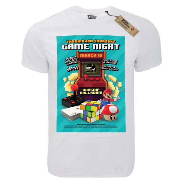 Φωτογραφία προϊόντος: T-shirt unisex Takeposition T-cool λευκό Game night 900-4598