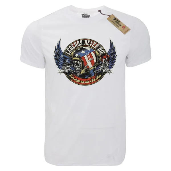 Φωτογραφία προϊόντος: T-shirt unisex Takeposition T-cool λευκό Never die, 900-9008