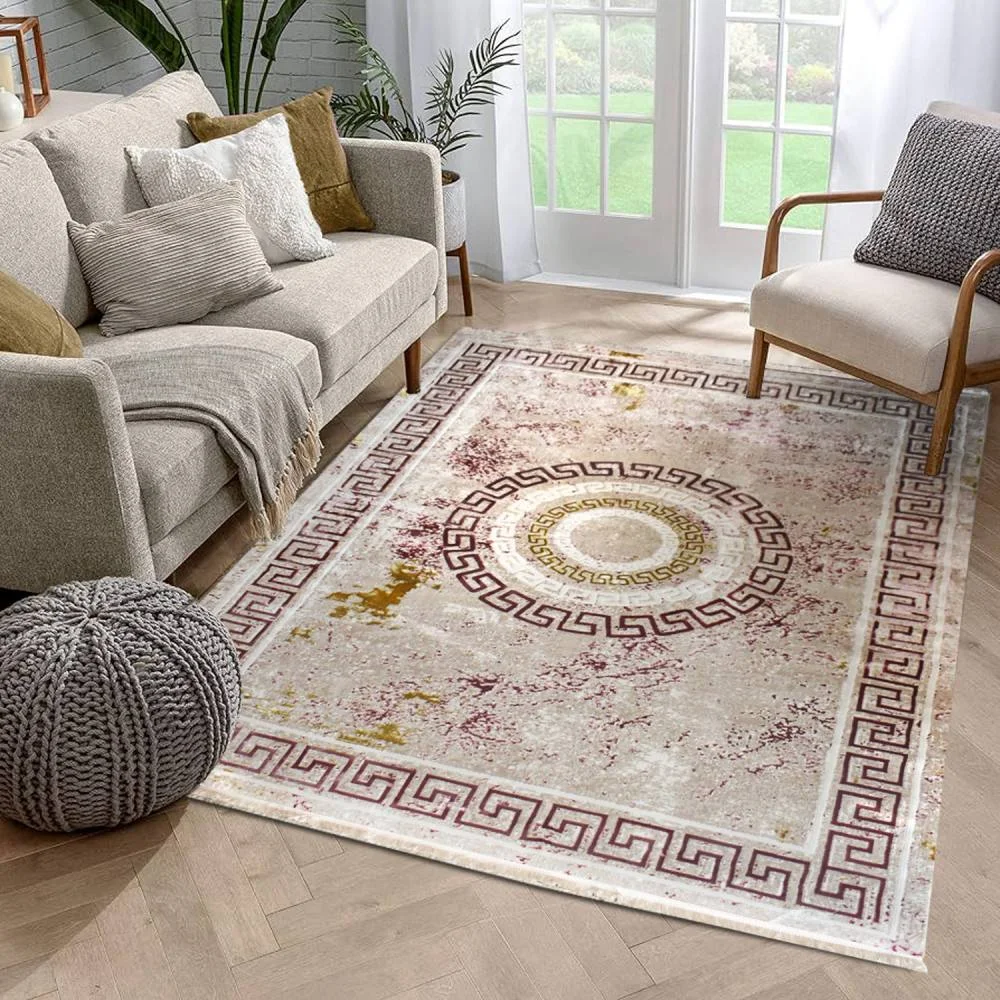 Φωτογραφία προϊόντος: Saray Home Χαλιά Κλασικά Silkline ανάγλυφα με κρόσσι CLS-11-PN 200X290cm - κρεμ-ροδί -ΑΠ