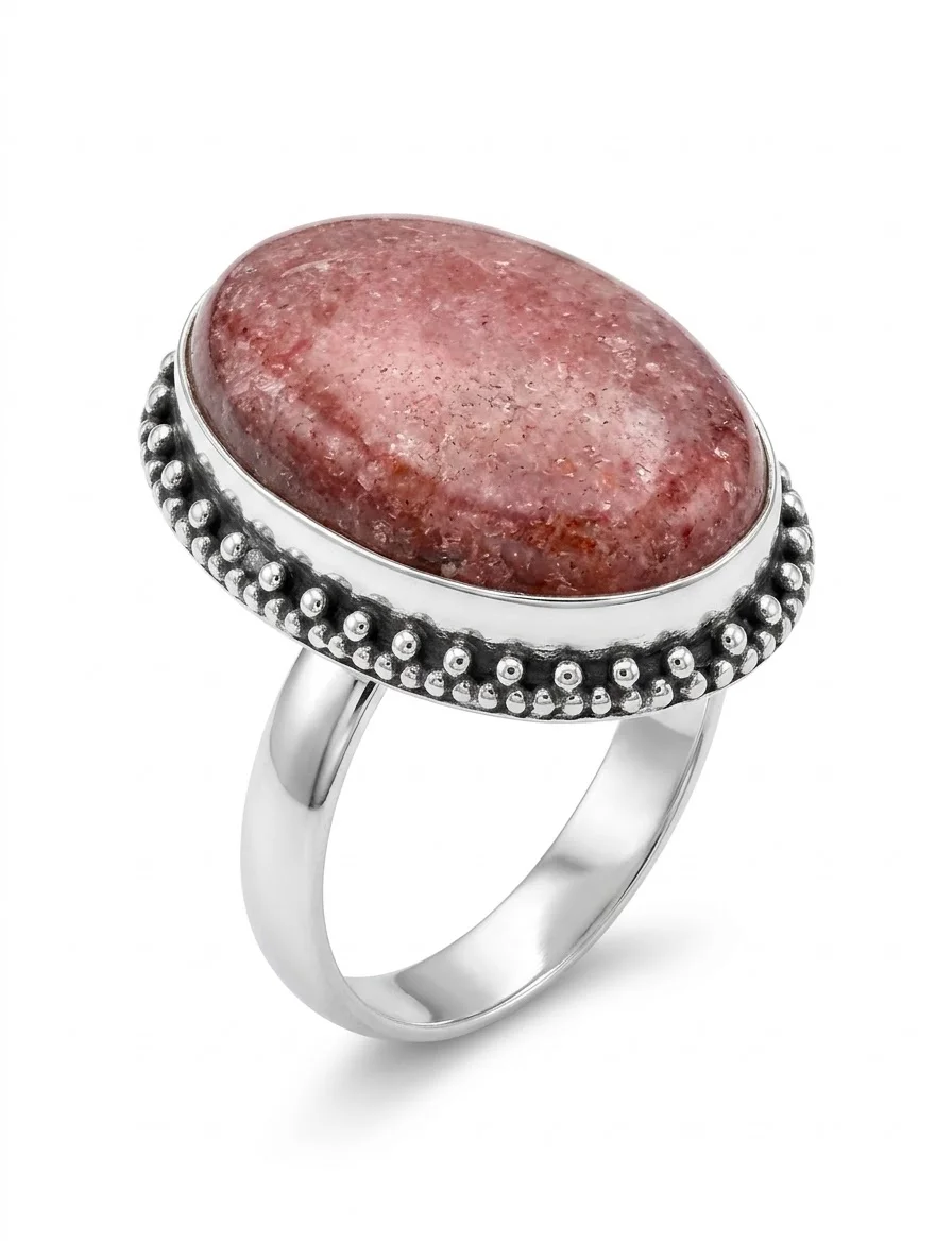 Φωτογραφία προϊόντος: Peach Jewelry PeachJewelry Ασημένιο Δαχτυλίδι 925 με Ημιπολύτιμο Λίθο Ροδίτης