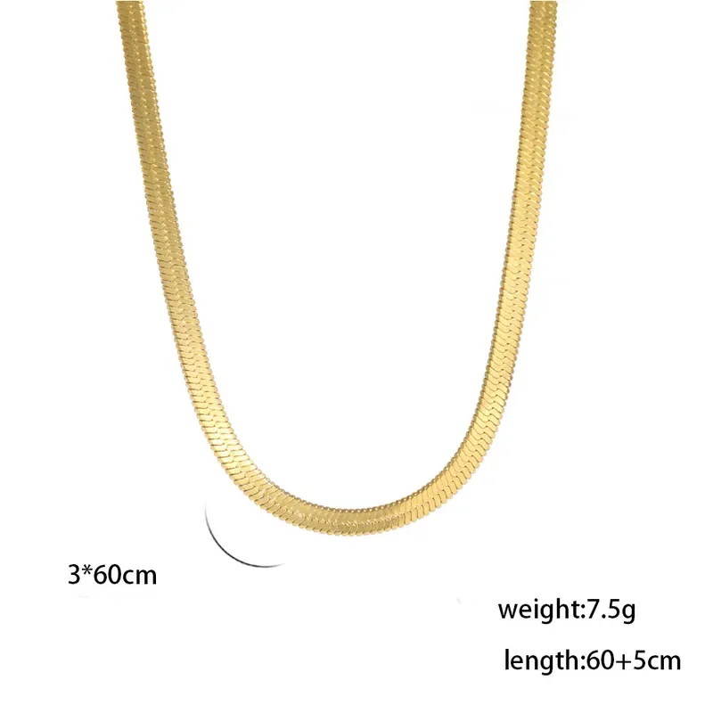Φωτογραφία προϊόντος: Peach Jewelry Κολιέ Αλυσίδα Ανοξείδωτο Ατσάλι 304 Επιχρυσωμένο 60+5cm 3mm