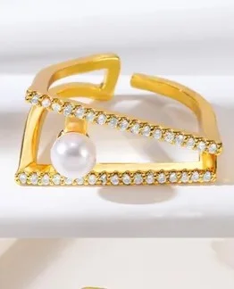 Φωτογραφία προϊόντος: Peach Jewelry Δαχτυλίδι Ατσάλι Γραμμικο με Περλα Επιχρυσο18κ