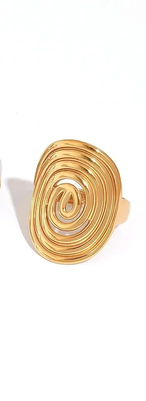 Φωτογραφία προϊόντος: Peach Jewelry Δαχτυλίδι Ατσάλι 316 Σπείρα Επίχρυσο 18κ