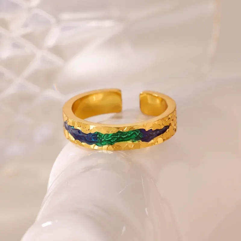 Φωτογραφία προϊόντος: Peach Jewelry Δαχτυλίδι Θαλασσα Με Λέπια Ανοξείδωτο Ατσάλι Επίχρυσο 18κ