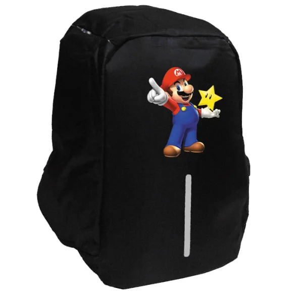 Φωτογραφία προϊόντος: Takeposition Mario Star Σχολική τσάντα Razor 1κεντρική θέση Rpet 600D 44Y x 34Μ x 10Π, Μαύρο, 973-1188-02