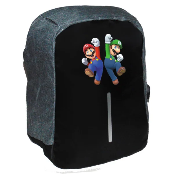 Φωτογραφία προϊόντος: Takeposition Mario Bros Σχολική τσάντα Razor 1κεντρική θέση Rpet 600D 44Y x 34Μ x 10Π Μαύρο/γκρι 973-1197-07