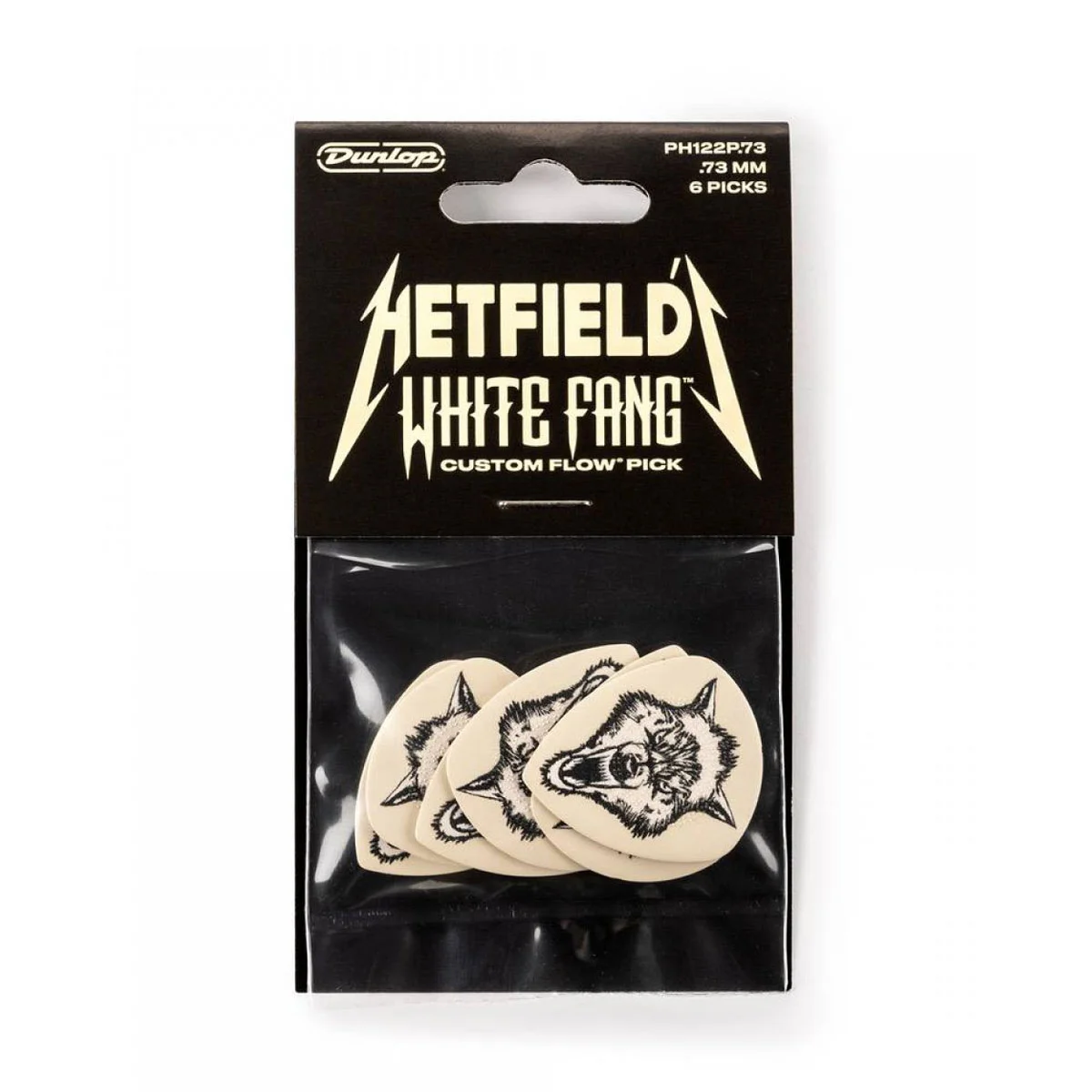 Φωτογραφία προϊόντος: Dunlop PH122 P.73 - Πένες Hetfield's White Fang Custom Flow .73mm 6 τεμάχια