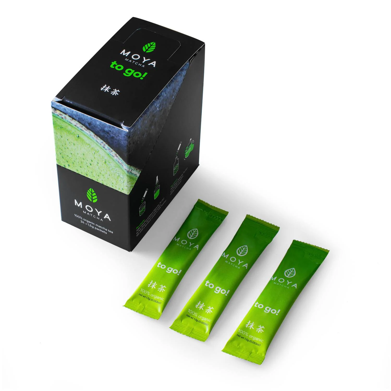 Φωτογραφία προϊόντος: MATCHA TO GO! Βιoλογικό Ιαπωνικό Τσάι Traditional Matcha σε στικς Moya 24x1,5g