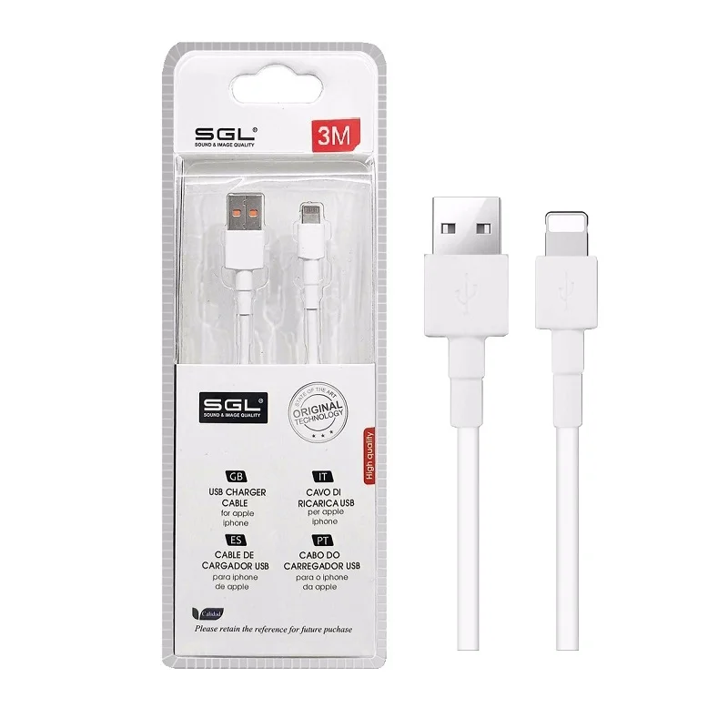 Φωτογραφία προϊόντος: SGL Καλώδιο φόρτισης + data - USB to Lightning - 3m - D5 -194721