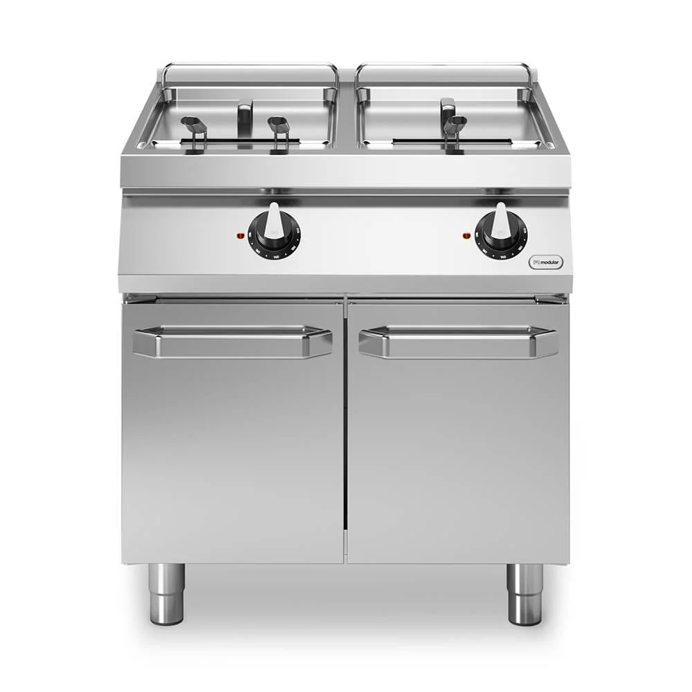 Φωτογραφία προϊόντος: MODULAR Φριτέζα ηλεκτ. 2x21L 40kW περιστρ. αντιστ. σε βάση με 2 πόρτες R90/80FRER/2V21/P ROC900