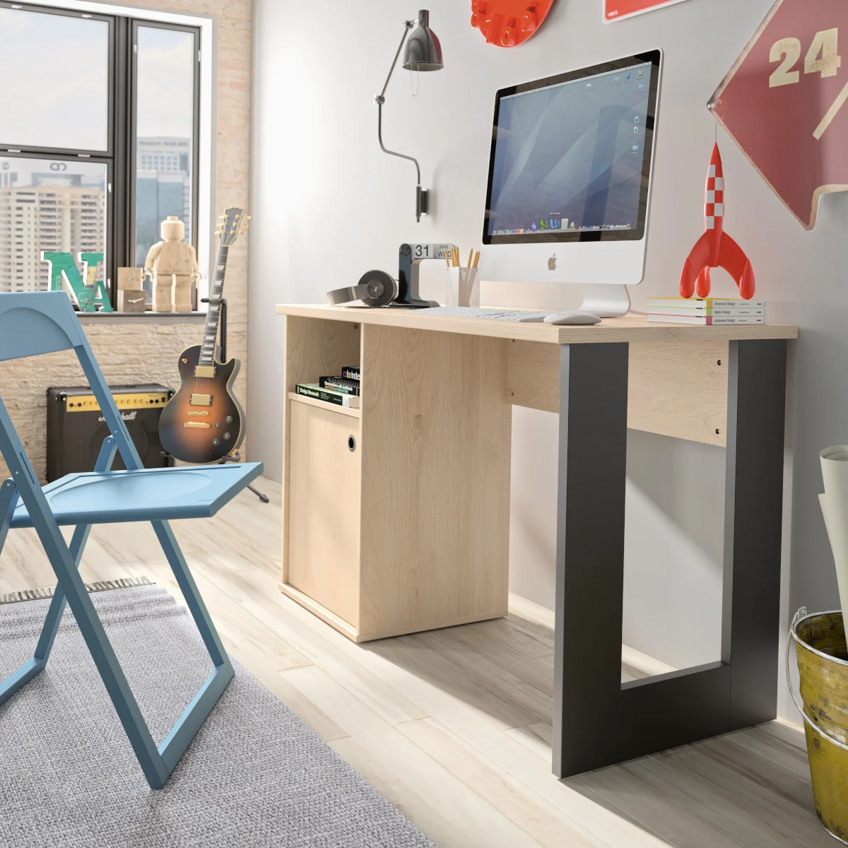 Φωτογραφία προϊόντος: INSIDE Duplex Γραφείο 120x56x75εκ. Black/Natural Chestnut