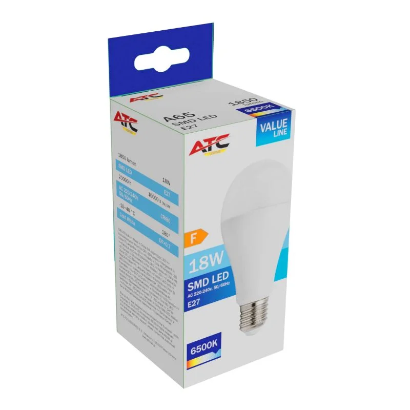 Φωτογραφία προϊόντος: ATC SMD LED Λαμπτήρας A65 230V 18W/1850LM E27 6500K