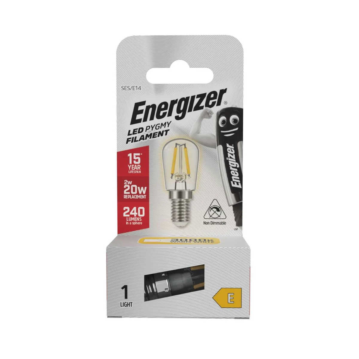 Φωτογραφία προϊόντος: Energizer BEC Λάμπα Filament LED Pigmy (Fridger) 2W E14 240lm 3000K Θερμό Λευκό