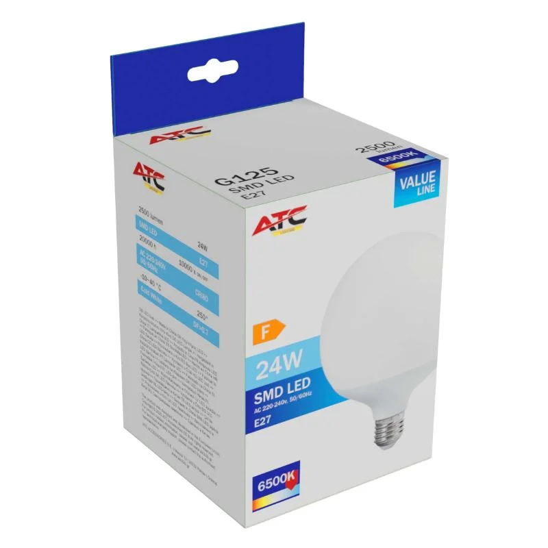 Φωτογραφία προϊόντος: ATC SMD Λαμπτήρας LED Globe G125 230V 24W/2500LM E27 6500K