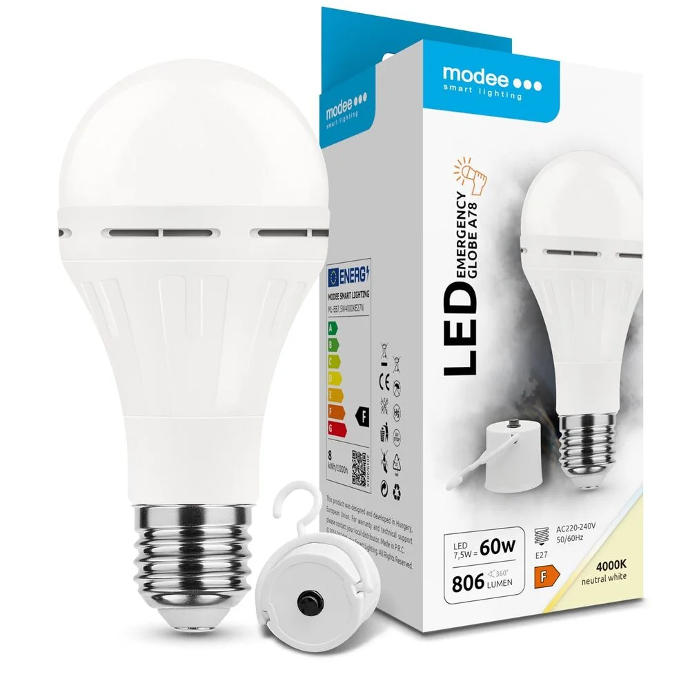 Φωτογραφία προϊόντος: Modee Lighting Modee Σφαιρική Λάμπα LED A78 Έκτακτης Ανάγκης 7,5W E27 180° 4000K 806lm