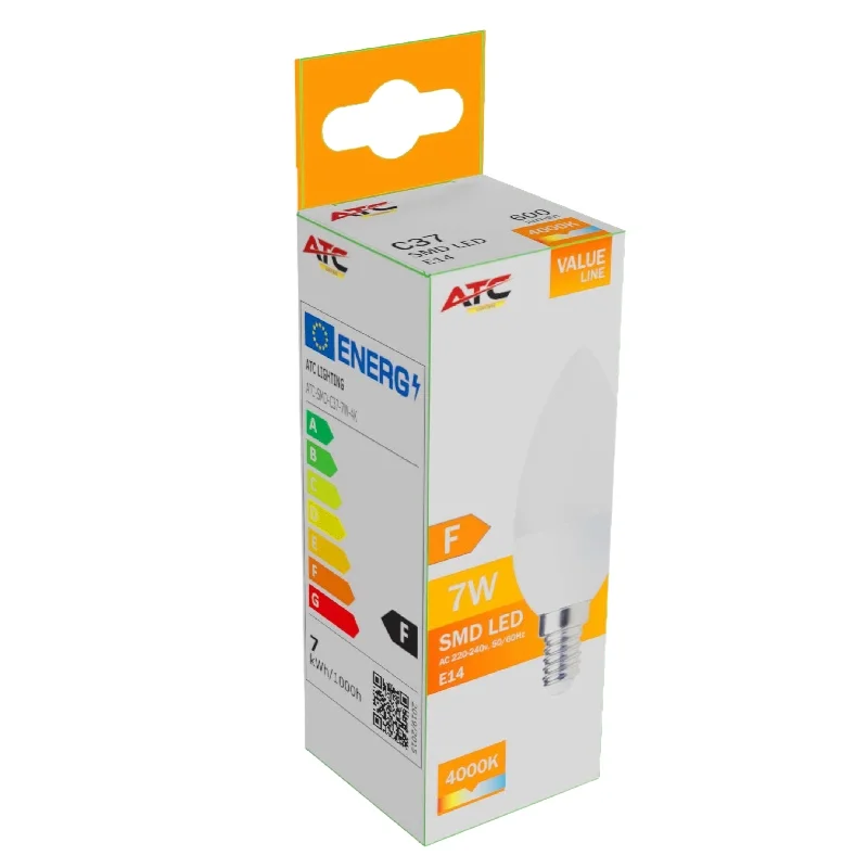 Φωτογραφία προϊόντος: ATC SMD LED Κερί C37 230V 7W/600LM E14 4000K
