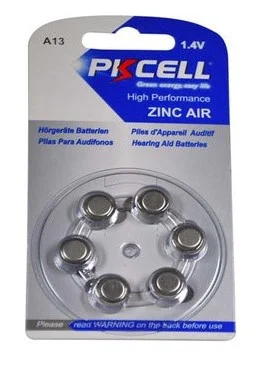 Φωτογραφία προϊόντος: Pkcell 1.4V Zinc Air Μπαταρία Ακουστικών Βαρηκοΐας A13 6τμχ