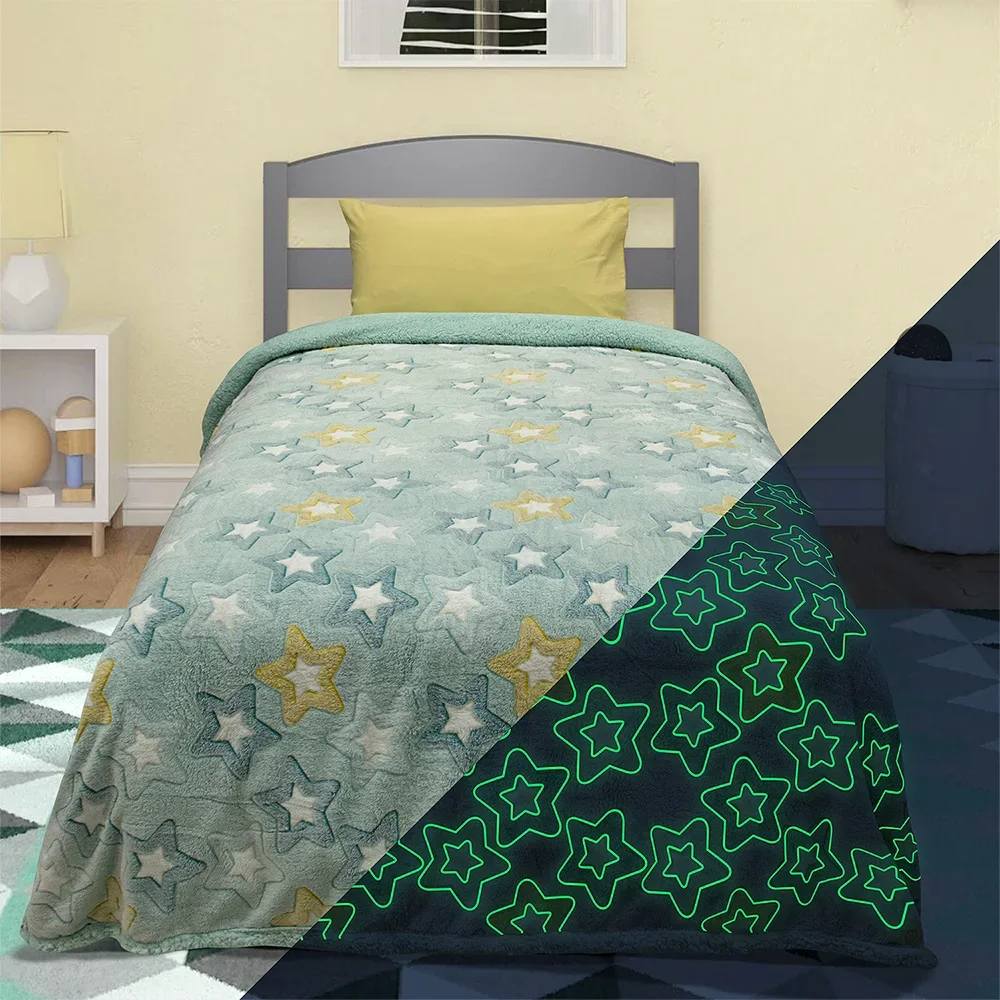 Φωτογραφία προϊόντος: LinoHome LINO ΚΟΥΒΕΡΤΑ FLEECE SHERPA ΦΩΣΦΟΡΙΖΕ STER MINT 160X220
