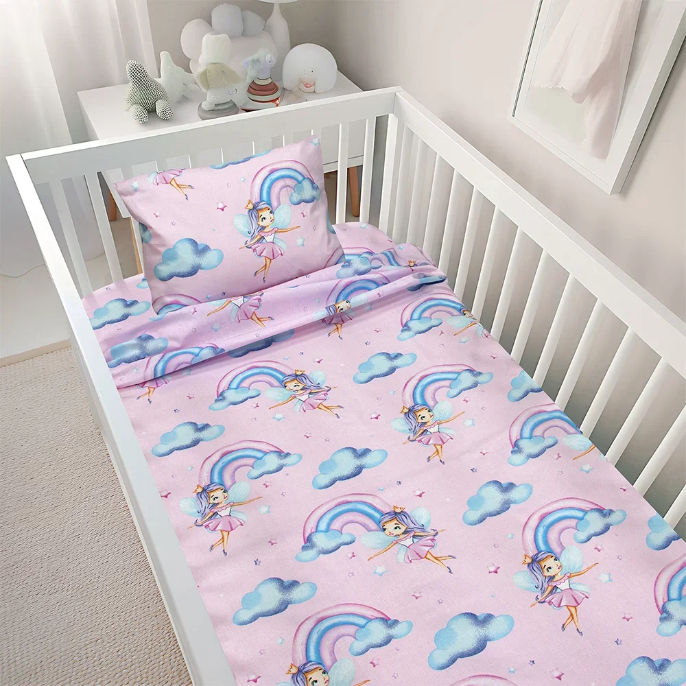 Φωτογραφία προϊόντος: LinoHome LINO BEBE ΣΕΤ ΣΕΝΤΟΝΙΑ ENHANCED RAINBOW PINK 120X180