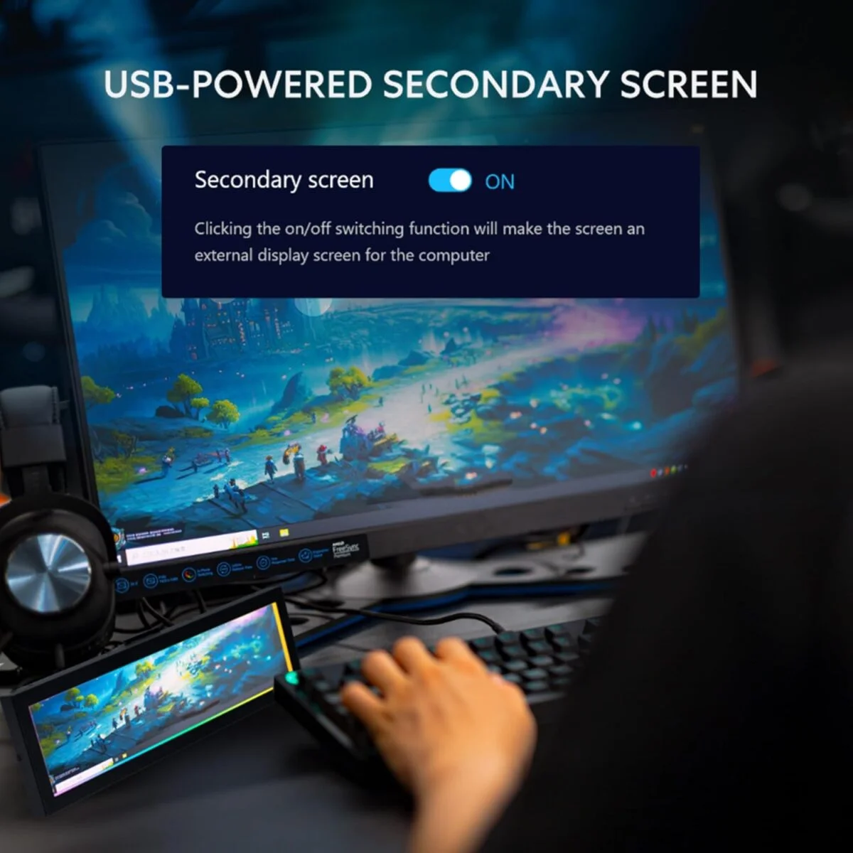 Φωτογραφία προϊόντος: Lian Li 8.8" Universal Screen Black - For Any PC - ARGB Frame - Display Panel - LCD Mini Monitor