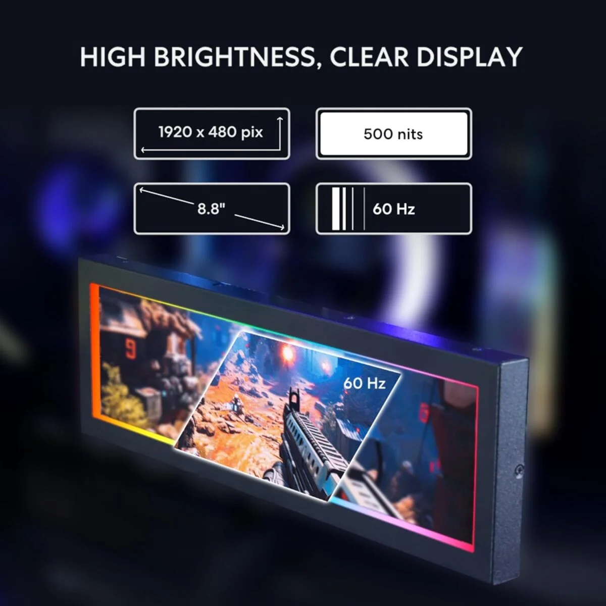 Φωτογραφία προϊόντος: Lian Li 8.8" Universal Screen White - For Any PC - ARGB Frame - Display Panel - LCD Mini Monitor