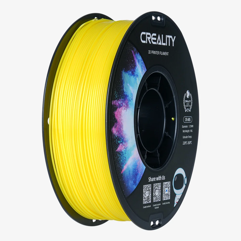 Φωτογραφία προϊόντος: Creality CR-ABS Yellow 3D Printer Filament, Large Object Stability, Tensile Str. 43MPA, 1 kg Spool1.