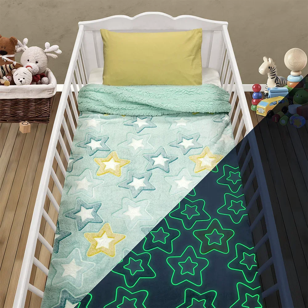 Φωτογραφία προϊόντος: LinoHome LINO ΚΟΥΒΕΡΤΑ FLEECE SHERPA ΦΩΣΦΟΡΙΖΕ STER MINT 110X150