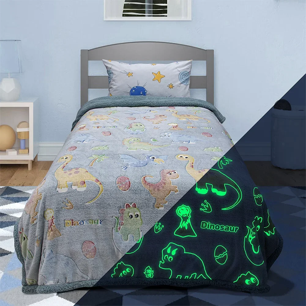 Φωτογραφία προϊόντος: LinoHome LINO ΚΟΥΒΕΡΤΑ FLEECE SHERPA ΦΩΣΦΟΡΙΖΕ VOLCANO GREY-CIEL 160X220