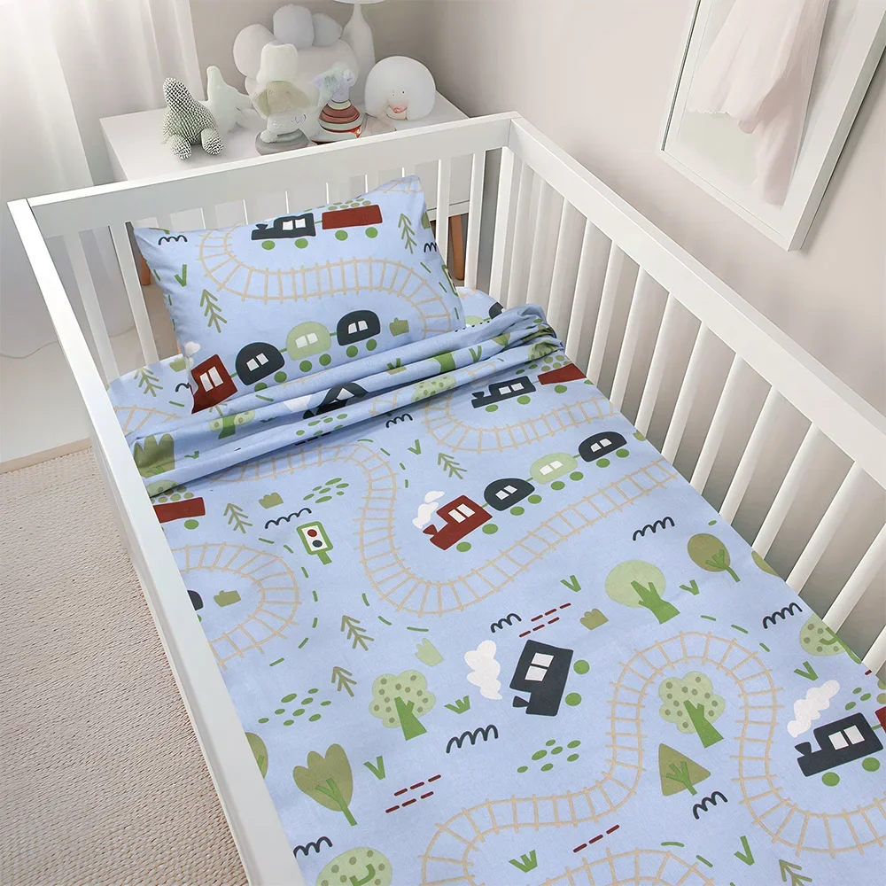 Φωτογραφία προϊόντος: LinoHome LINO BEBE ΣΕΤ ΣΕΝΤΟΝΙΑ FOREST EXPRESS PETROL 120X180