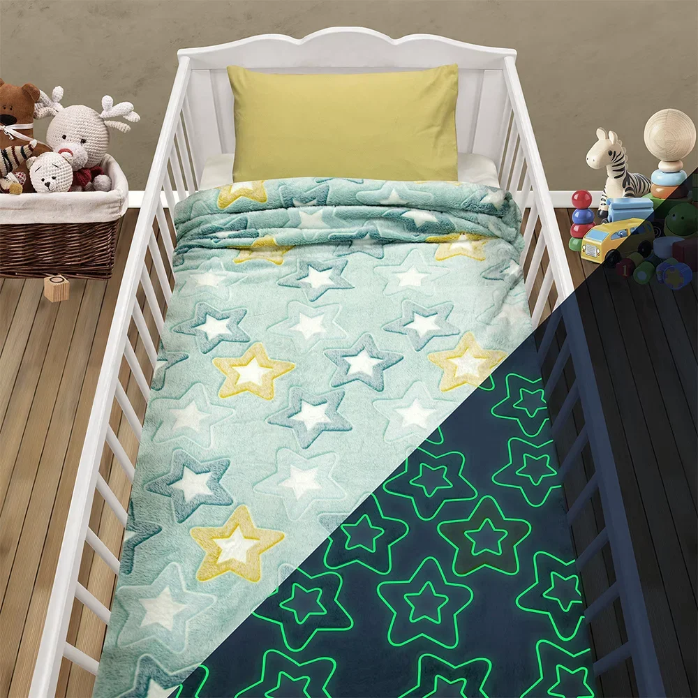 Φωτογραφία προϊόντος: LinoHome LINO ΚΟΥΒΕΡΤΑ FLEECE ΦΩΣΦΟΡΙΖΕ STER MINT 110X150