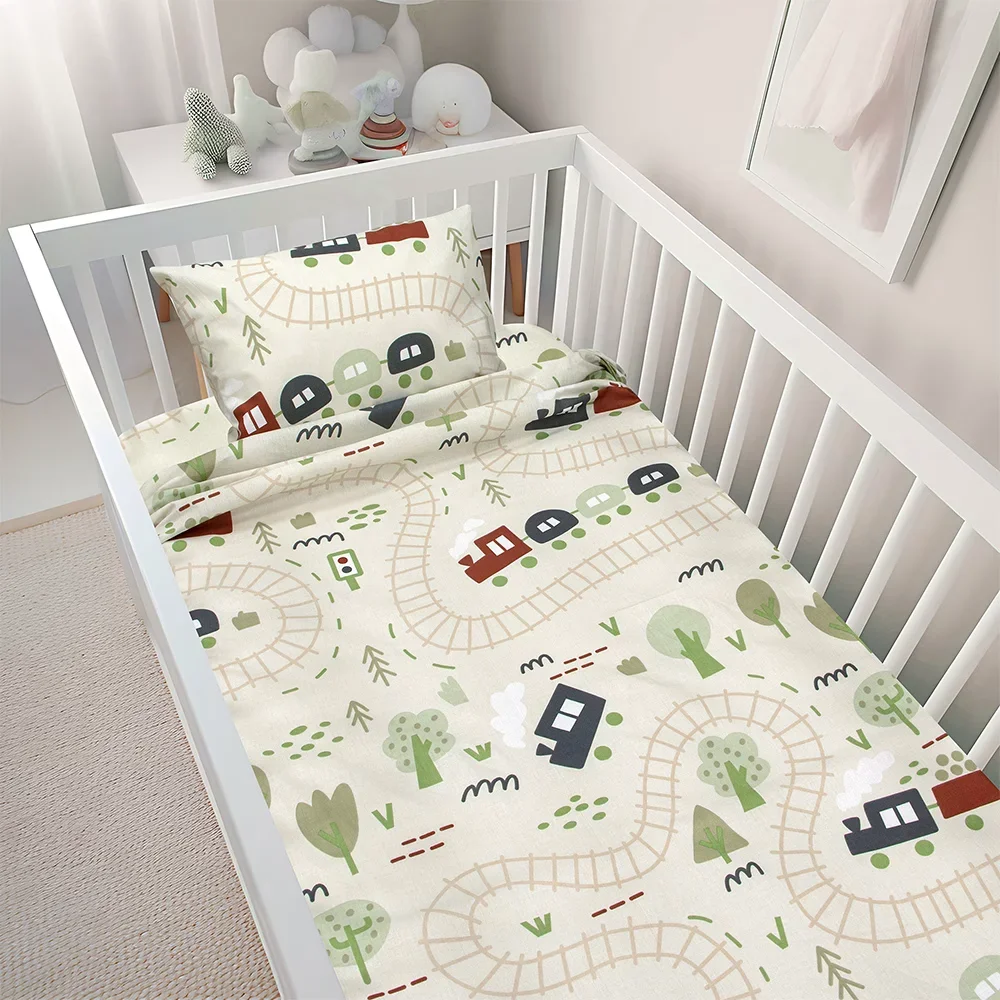 Φωτογραφία προϊόντος: LinoHome LINO BEBE ΣΕΤ ΣΕΝΤΟΝΙΑ FOREST EXPRESS GREEN 120X180