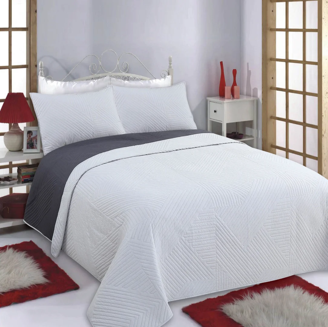 Φωτογραφία προϊόντος: SilkFashion ΚΟΥΒΕΡΛΙ σετ (160cm x 220cm + 1 x 50cm x 70cm) LINES grey/anthracite