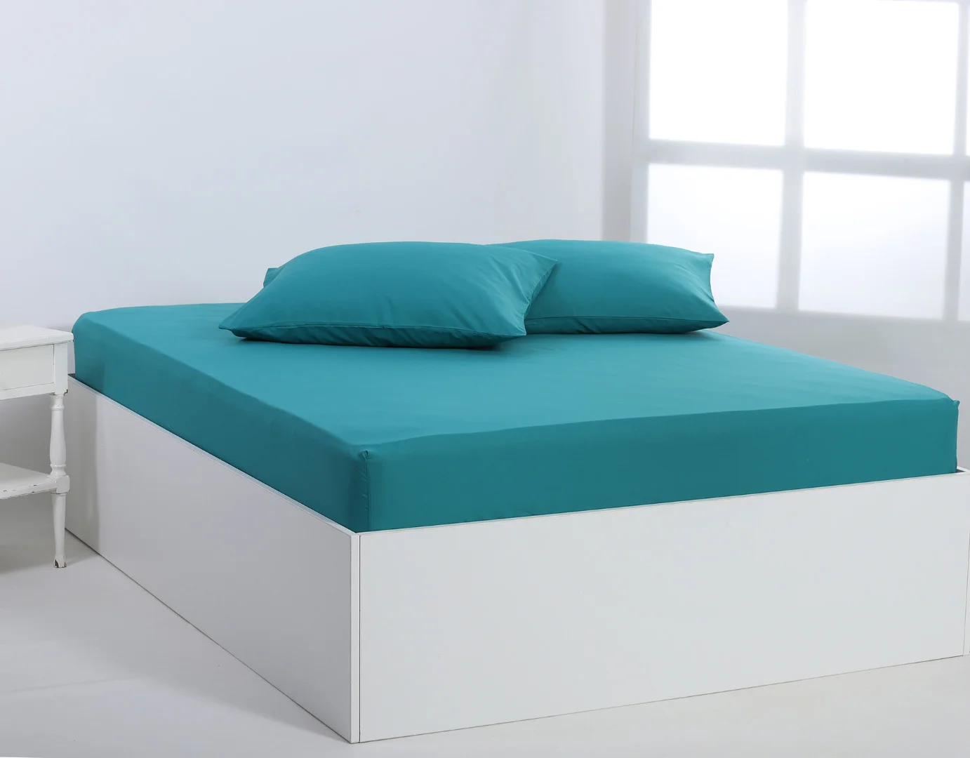 Φωτογραφία προϊόντος: SilkFashion Βαμβακερό σεντόνι essentials (125cm x 200cm + 35cm) teal blue