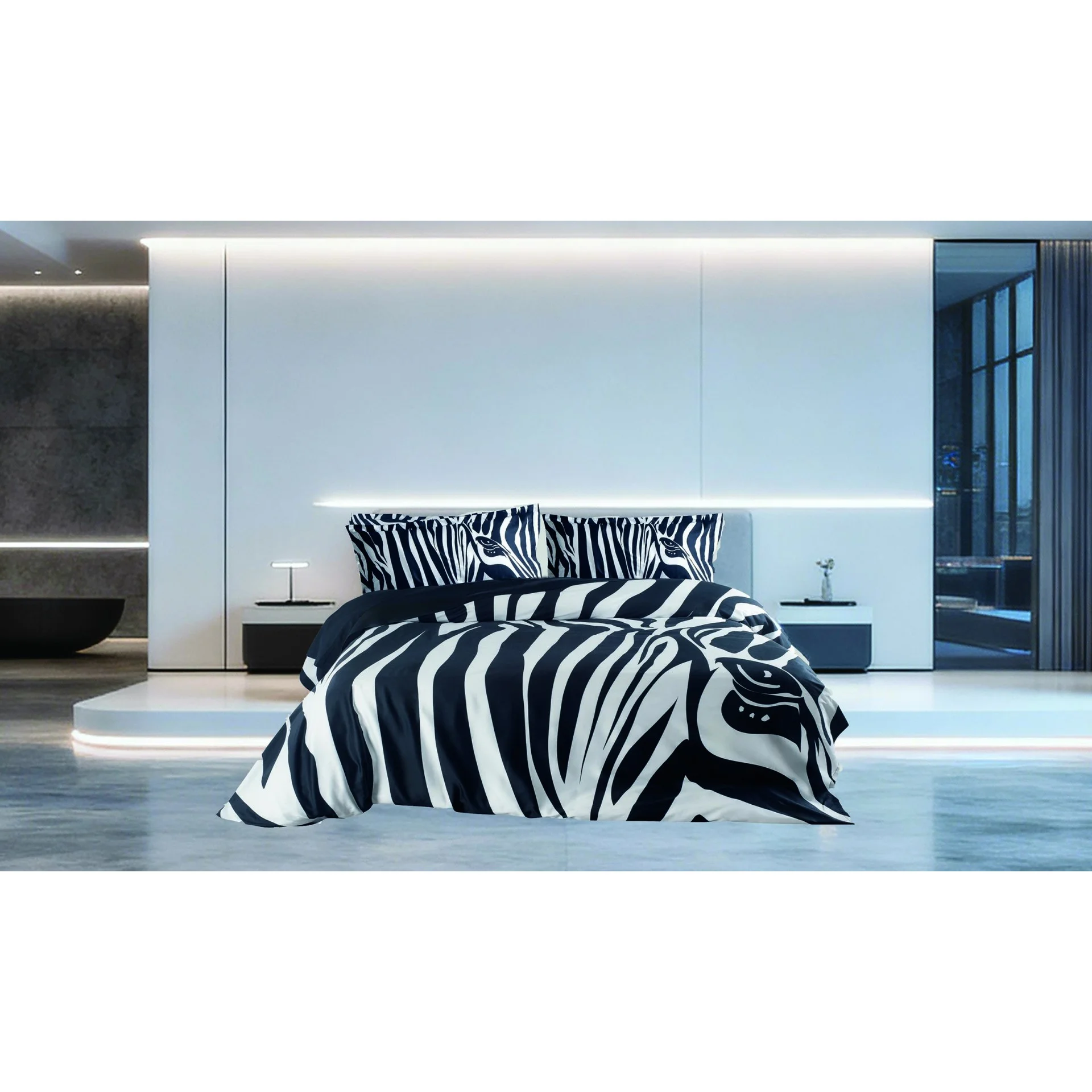 Φωτογραφία προϊόντος: Makis Tselios ΠΑΠΛΩΜΑ KING ZEBRA 240X250CM 100% COTTON SATIN 210TC
