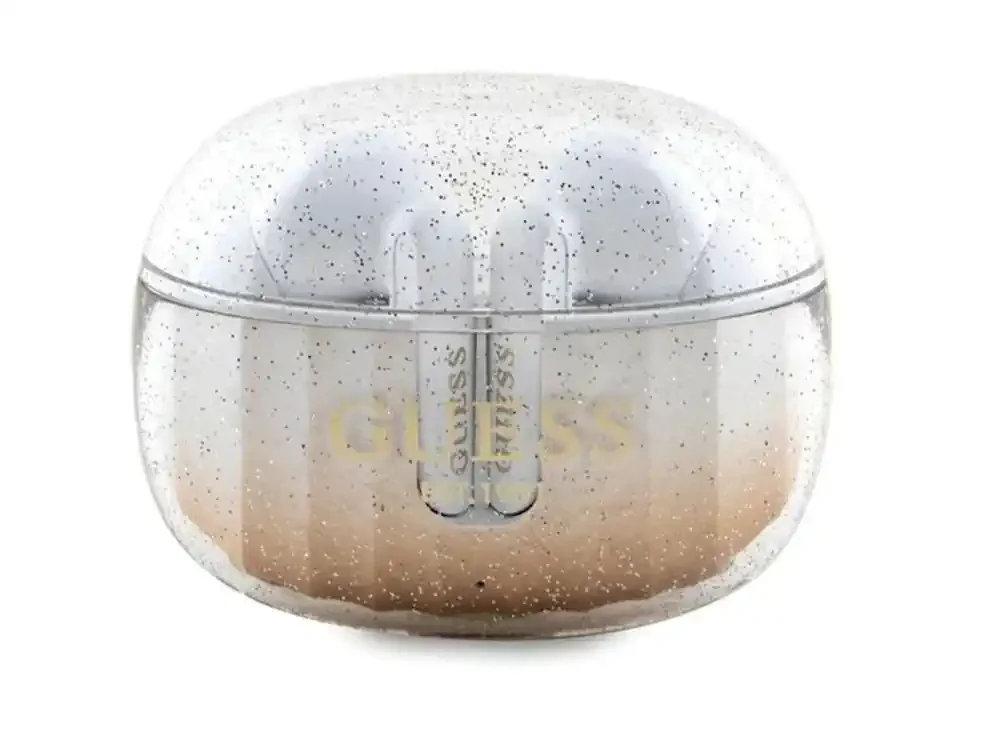 Φωτογραφία προϊόντος: Wireless Earbuds Guess - Bluetooth 5.3, TWS, USB-C, with Docking Station, IPX4 - Glitter Gold Gradient
