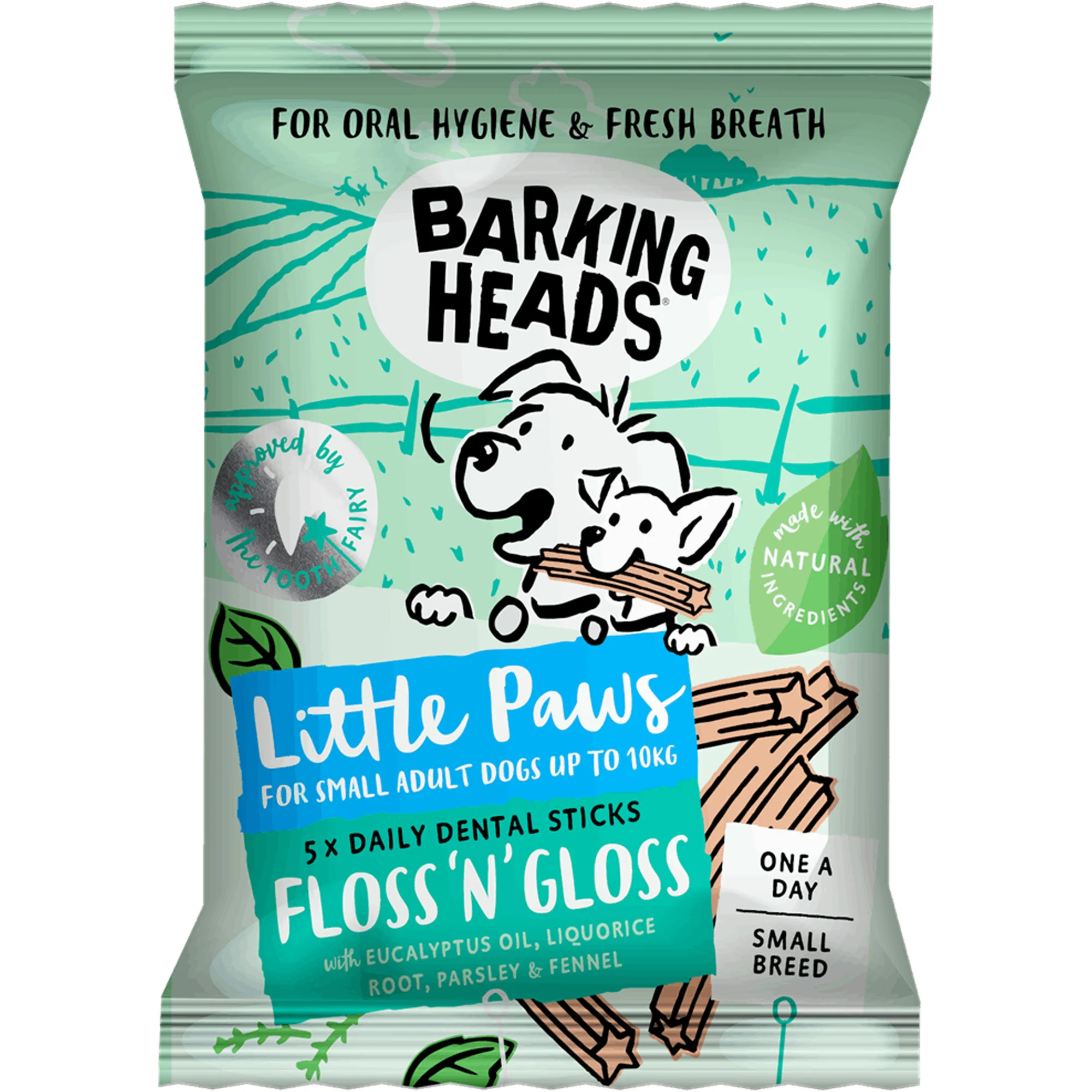 Φωτογραφία προϊόντος: Barking Heads Dental Treats Floss n Gloss Small (5τμχ) 100gr