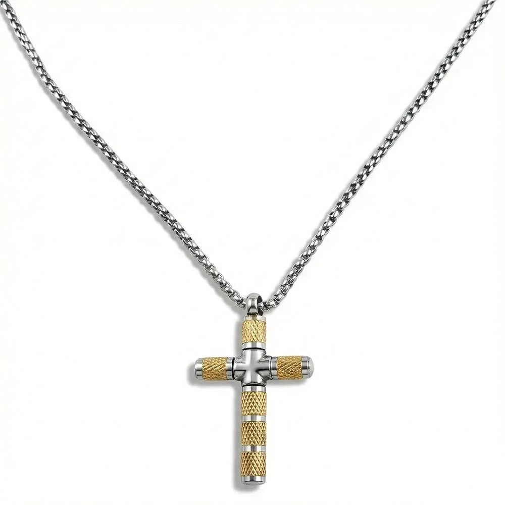 Φωτογραφία προϊόντος: OEM Gold cross silver chain ανδρικός σταυρός