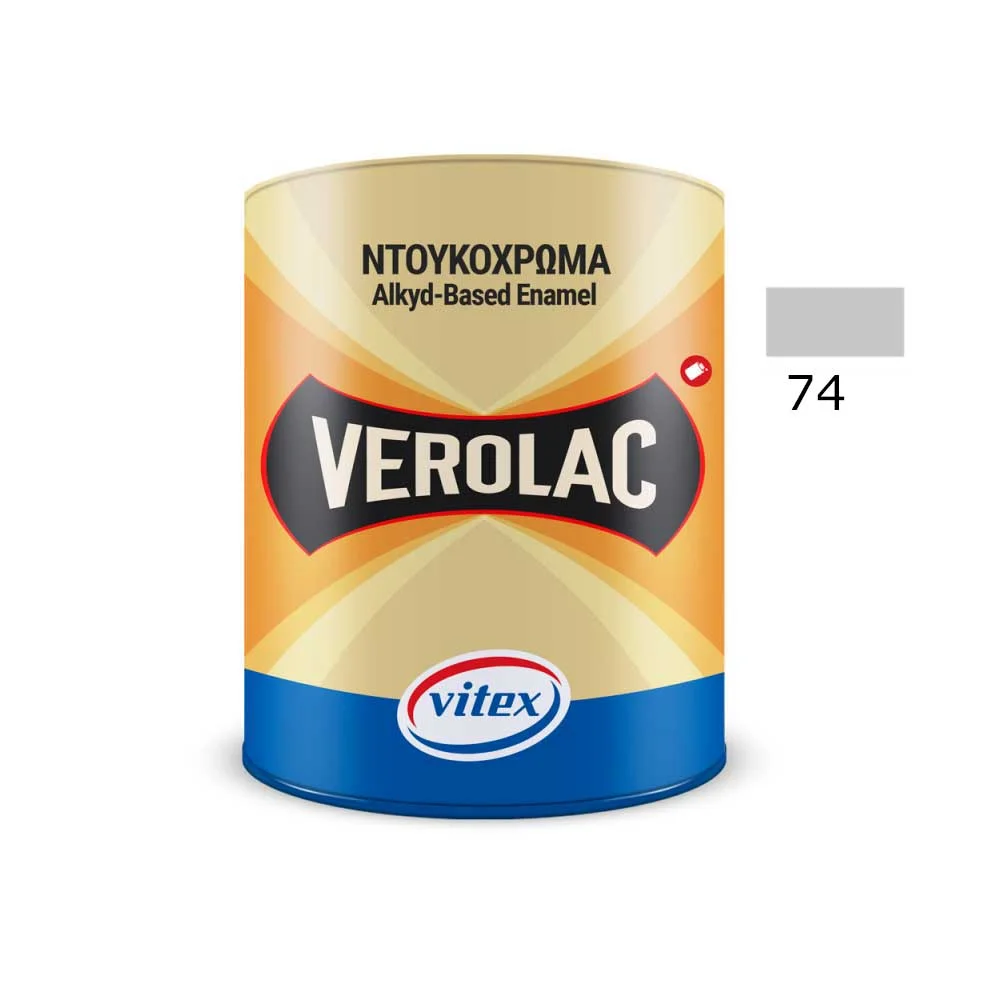 Φωτογραφία προϊόντος: Vitex VEROLAC No 74 Βερνικόχρωμα Διαλύτου για Μεταλλικές και Ξύλινες Επιφάνειες ,Γκρί Ανοιχτό 0.375 lt