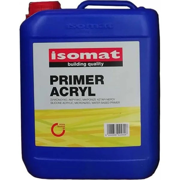 Φωτογραφία προϊόντος: Isomat Primer Acryl 5 lit Σιλικονούχο Ακρυλικό Μικρονιζέ Αστάρι Νερού