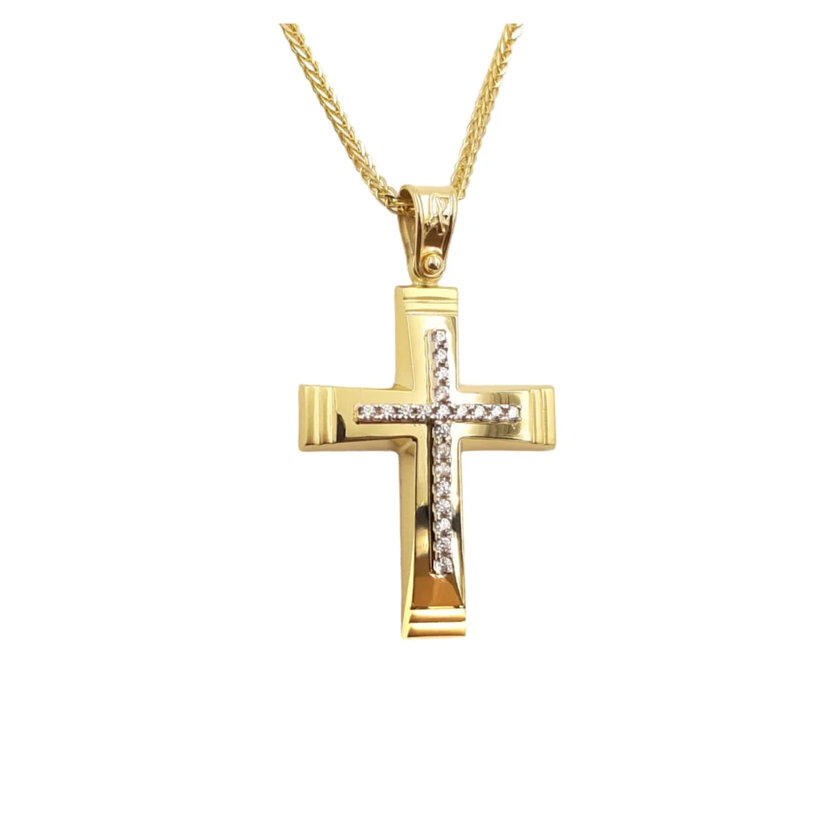 Φωτογραφία προϊόντος: Xiotiskosmima Σταυρός από χρυσό 14Κ με ζιργκόν YSTS5032Β