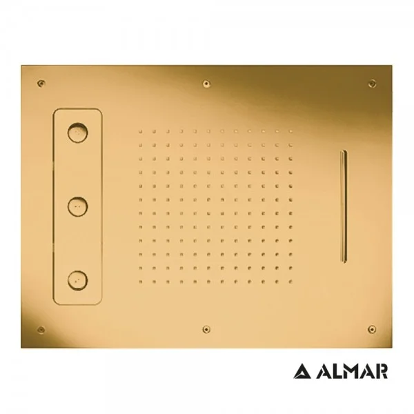 Φωτογραφία προϊόντος: Almar Spin Temptation E044189-211 Gold Brushed Pvd Κεφαλή Εντοιχισμού Οροφής 3 Ροών 63x48cm